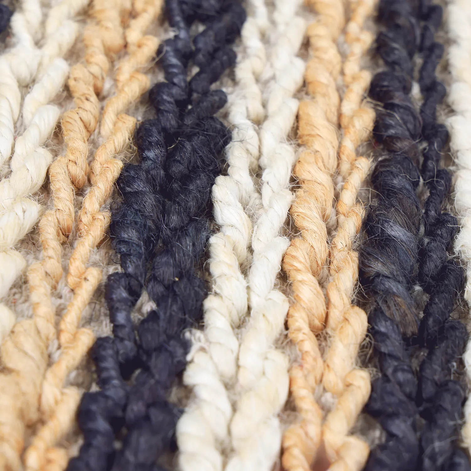 Tappeto In Iuta - Howrah Braided Jute (naturale/bianco/nero)