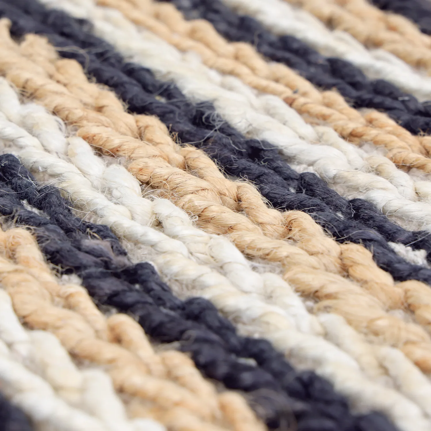 Tappeto In Iuta - Howrah Braided Jute (naturale/bianco/nero)