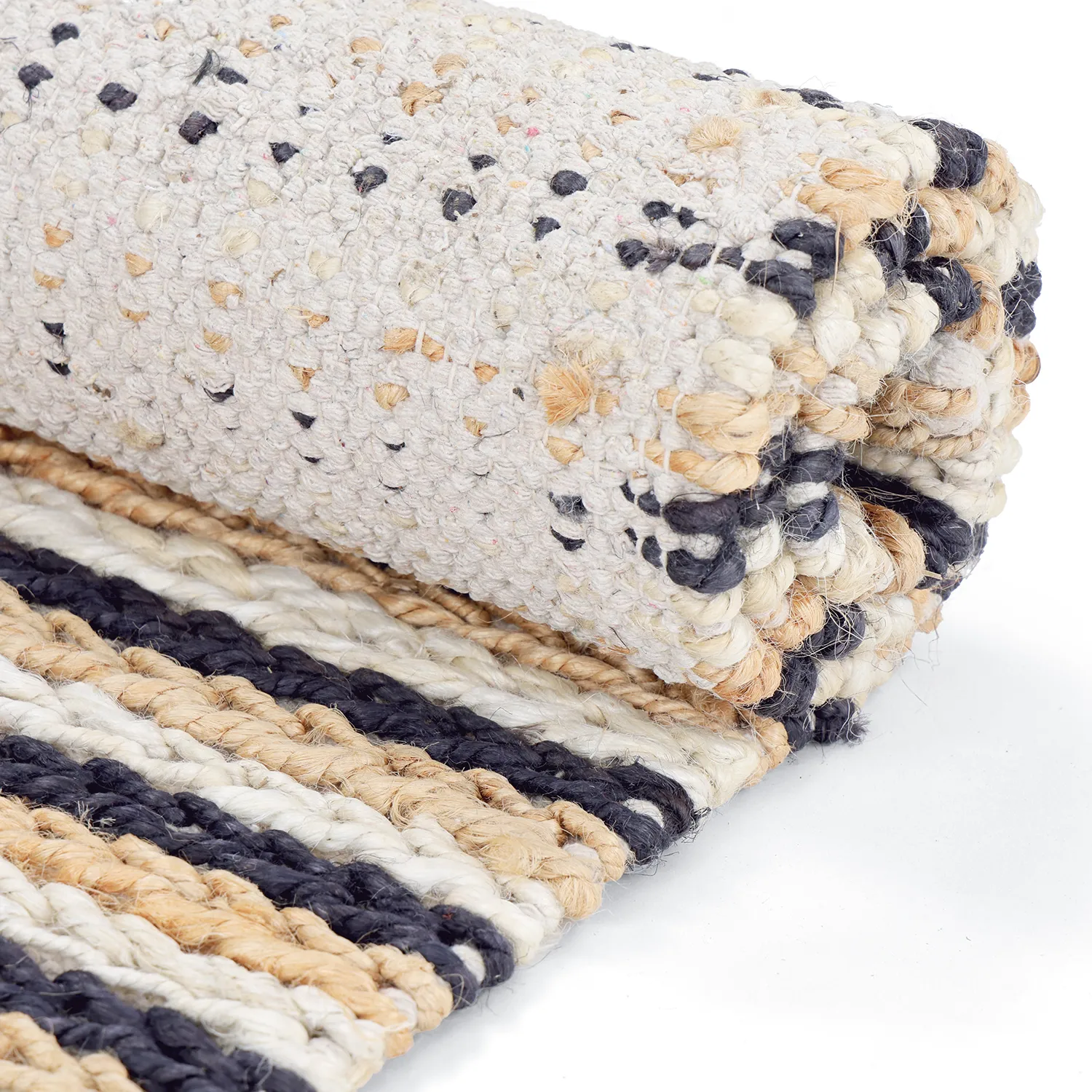 Tappeto In Iuta - Howrah Braided Jute (naturale/bianco/nero)