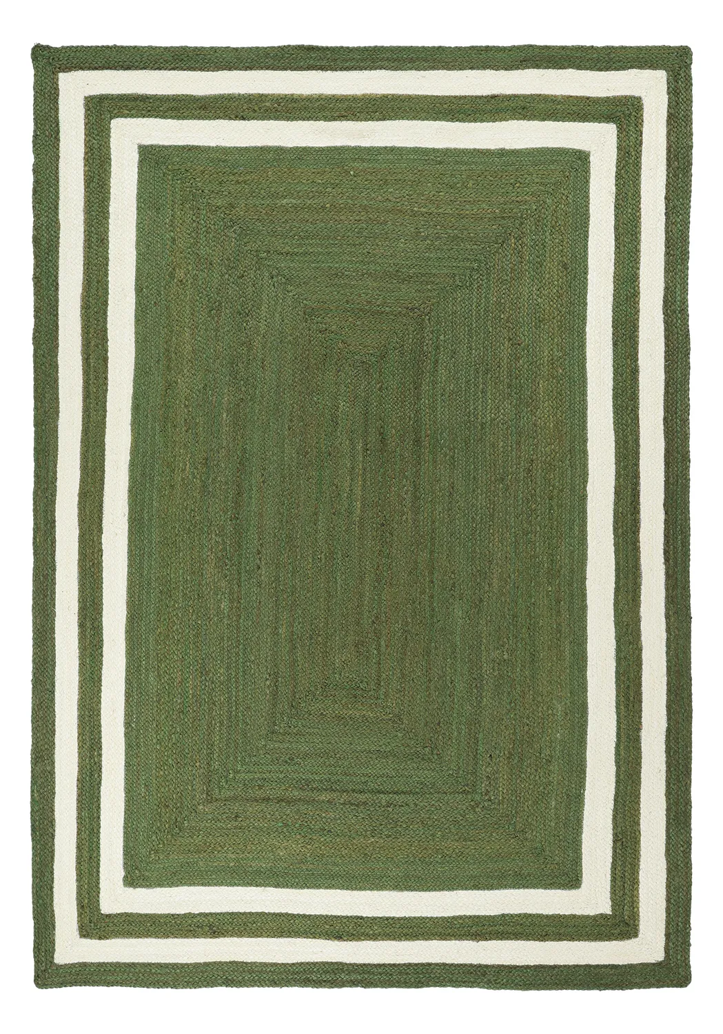 Tappeto In Iuta - Jessore (verde militare/bianco)