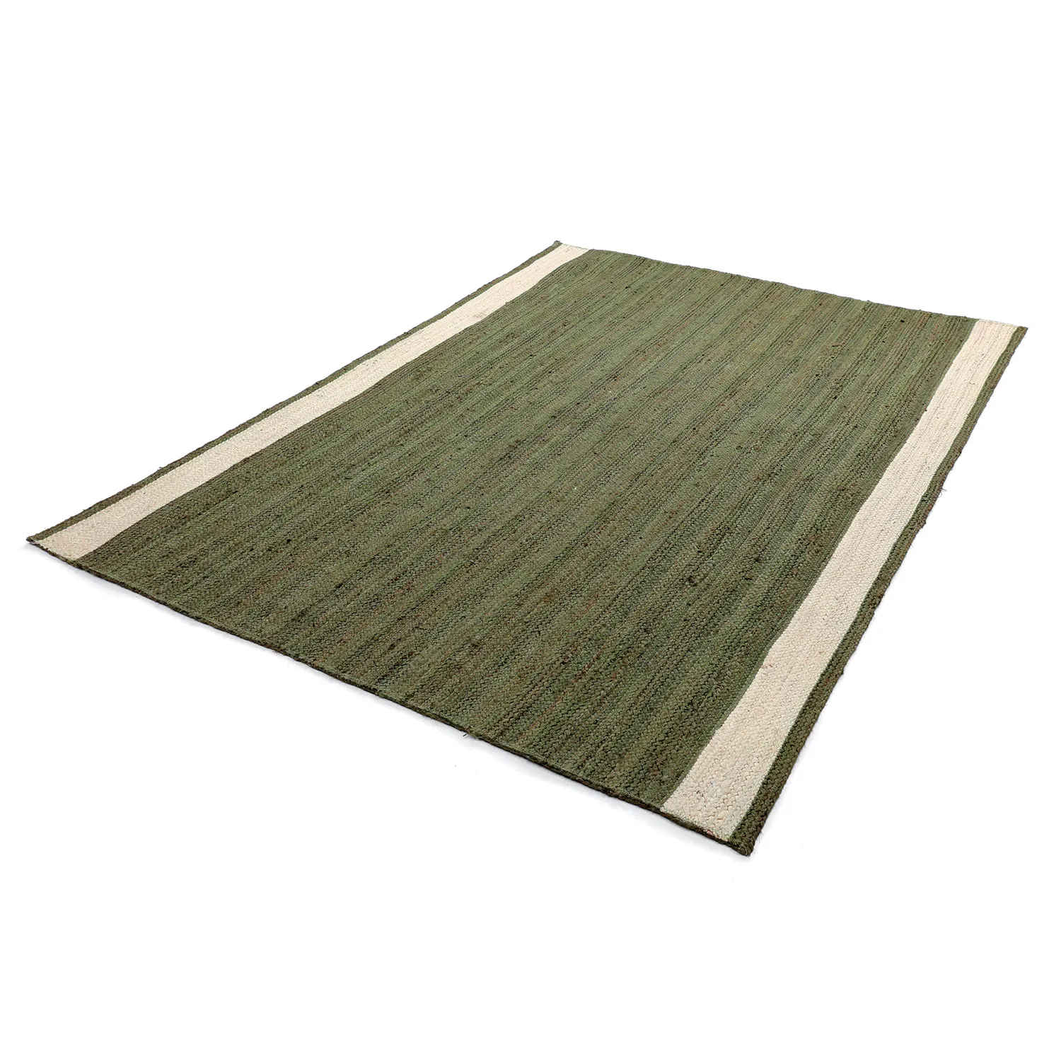 Tappeto In Iuta - Senaki (verde militare/bianco)