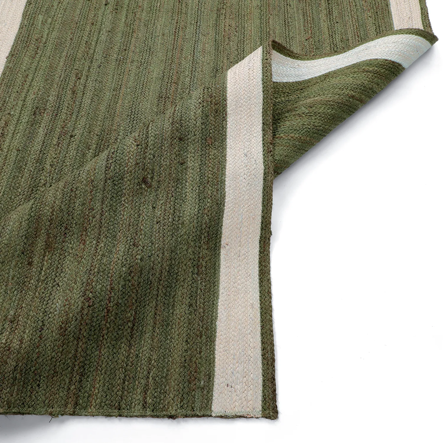Tappeto In Iuta - Senaki (verde militare/bianco)