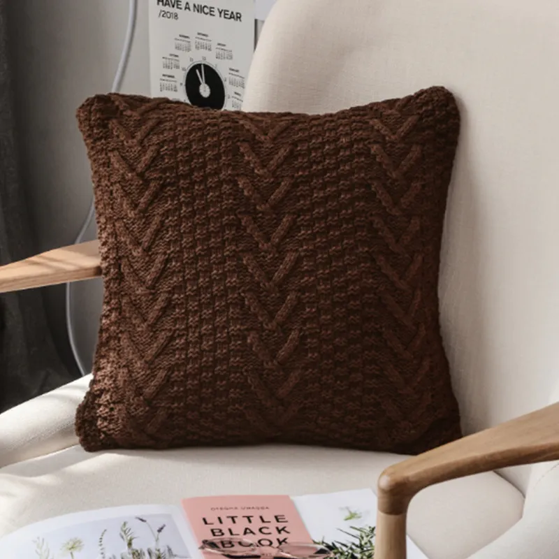 Federa - Knit Macrame 45 x 45 cm (marrone)