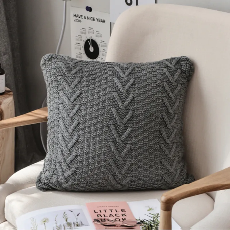 Federa - Knit Macrame 45 x 45 cm (grigio)