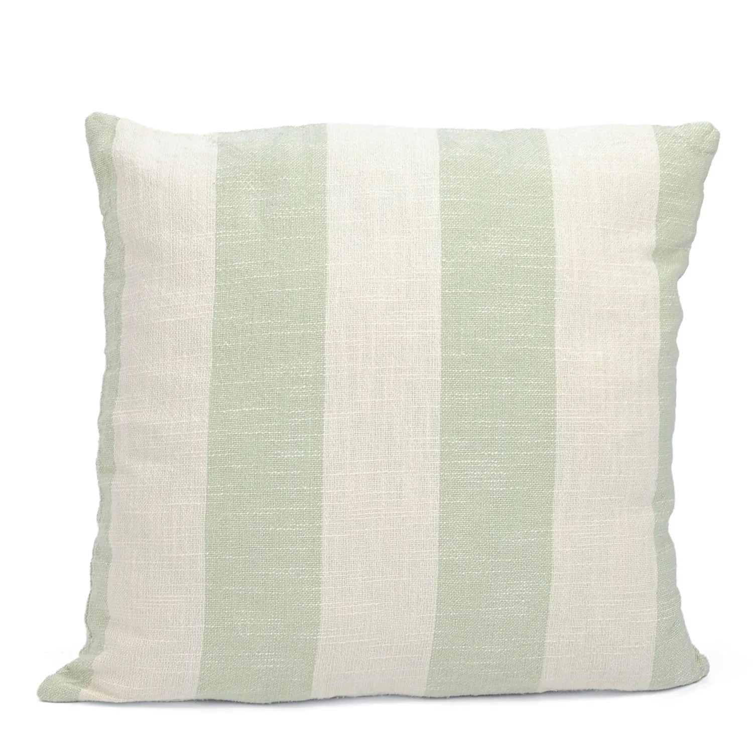 Federa - Kora stripe cotton cushion cover (crema/verde chiaro)