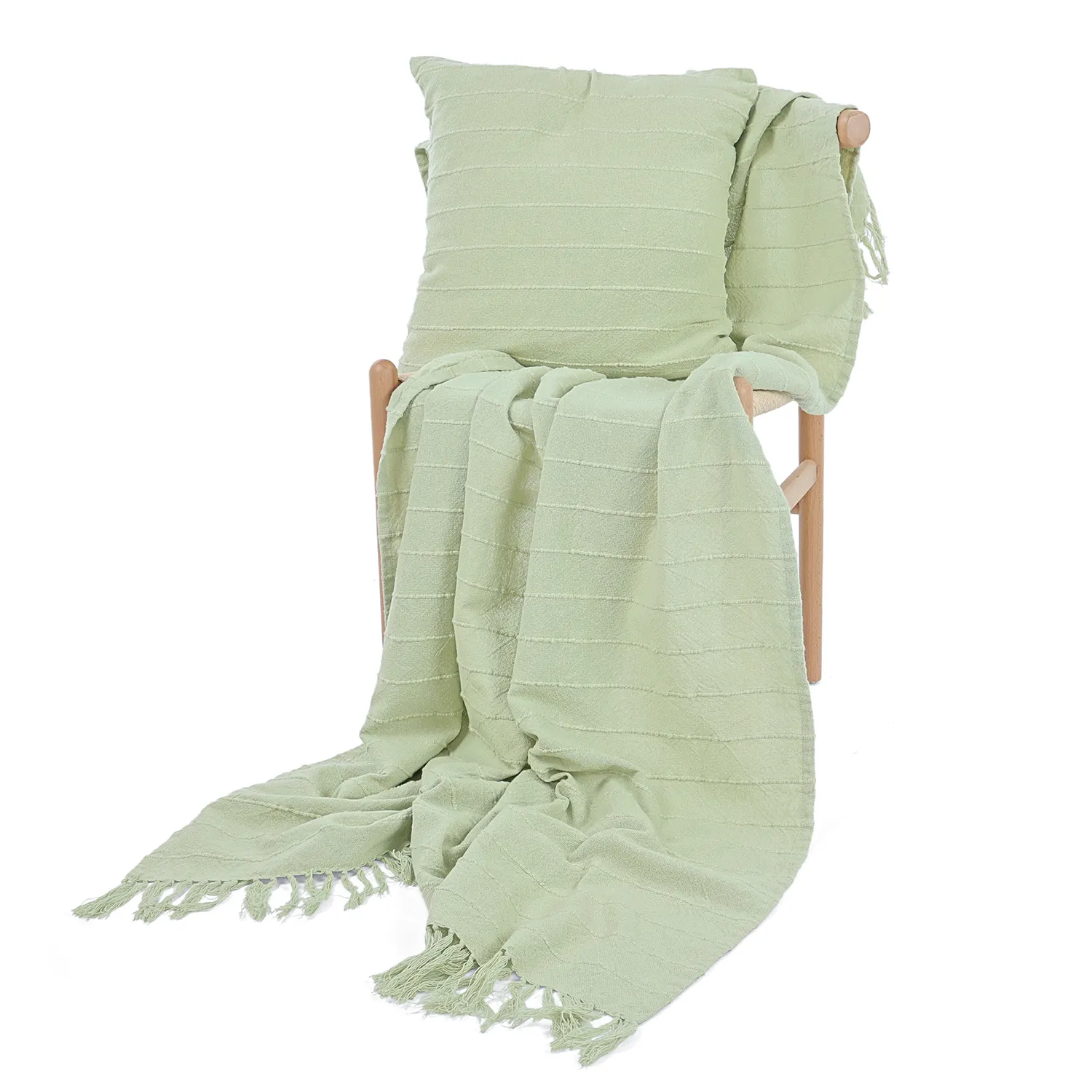 Coperte - Nalani cotton throw (verde chiaro)