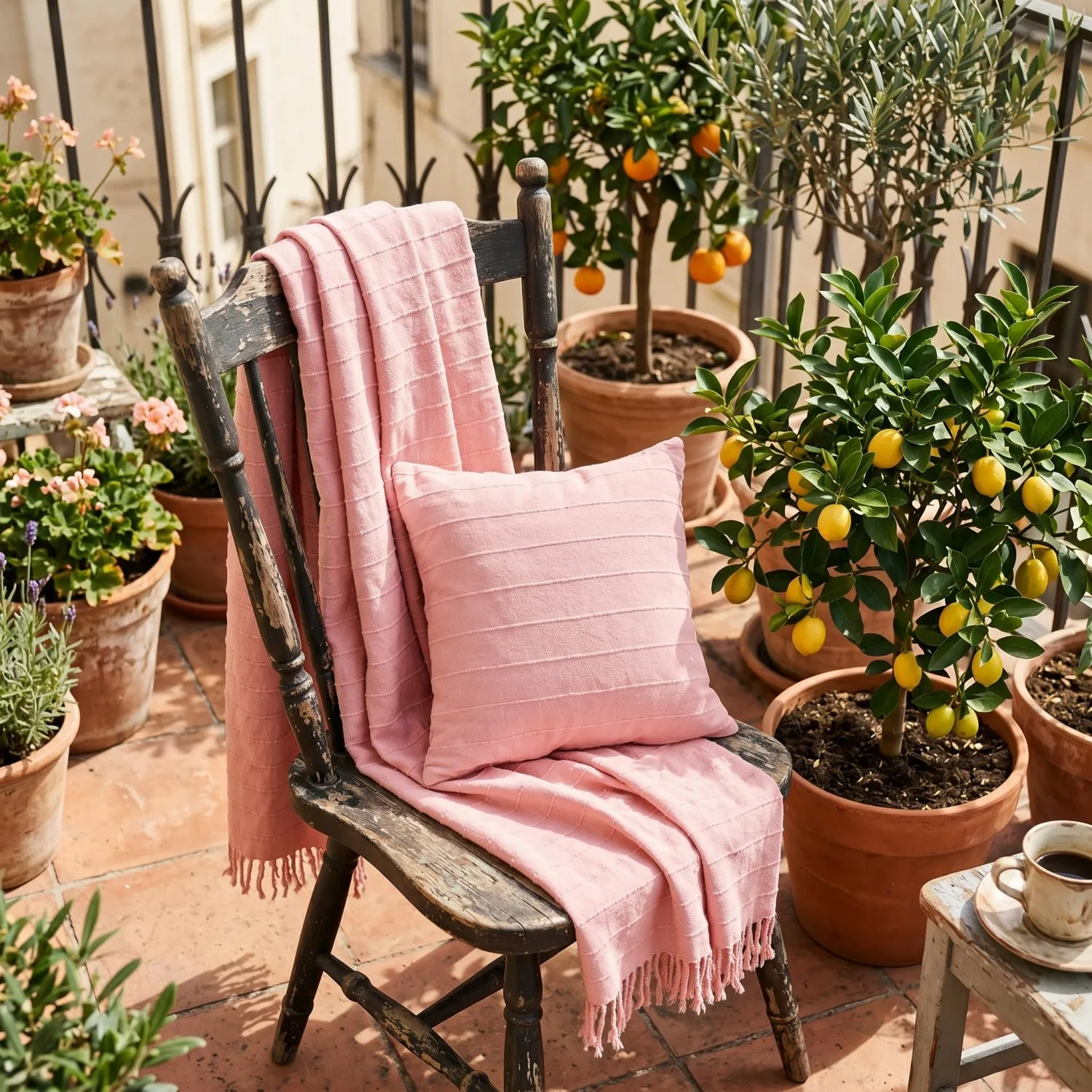 Coperte - Nalani cotton throw (rosa)