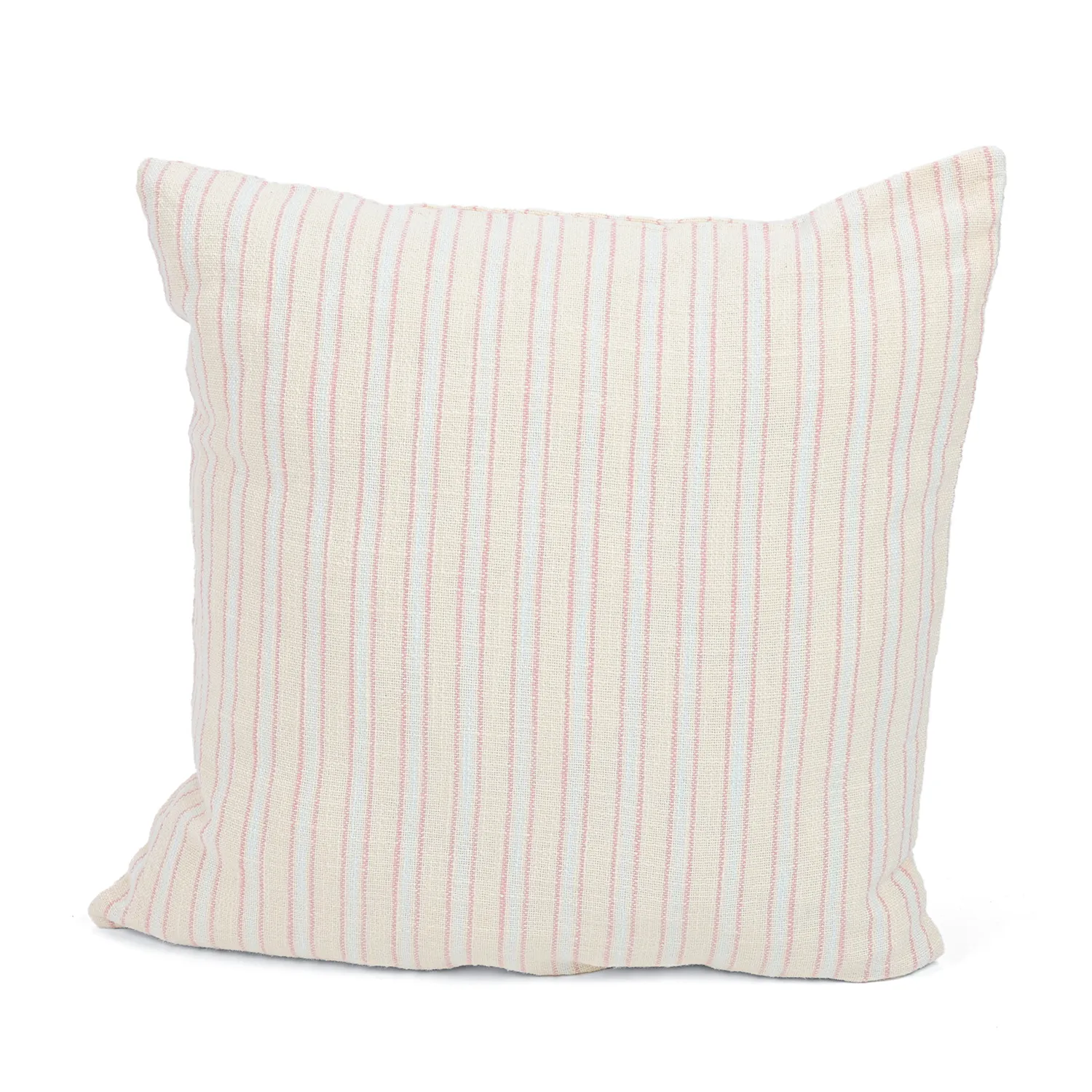 Federa - Rumi stripe cotton cushion cover (crema/rosa/azzurro chiaro)