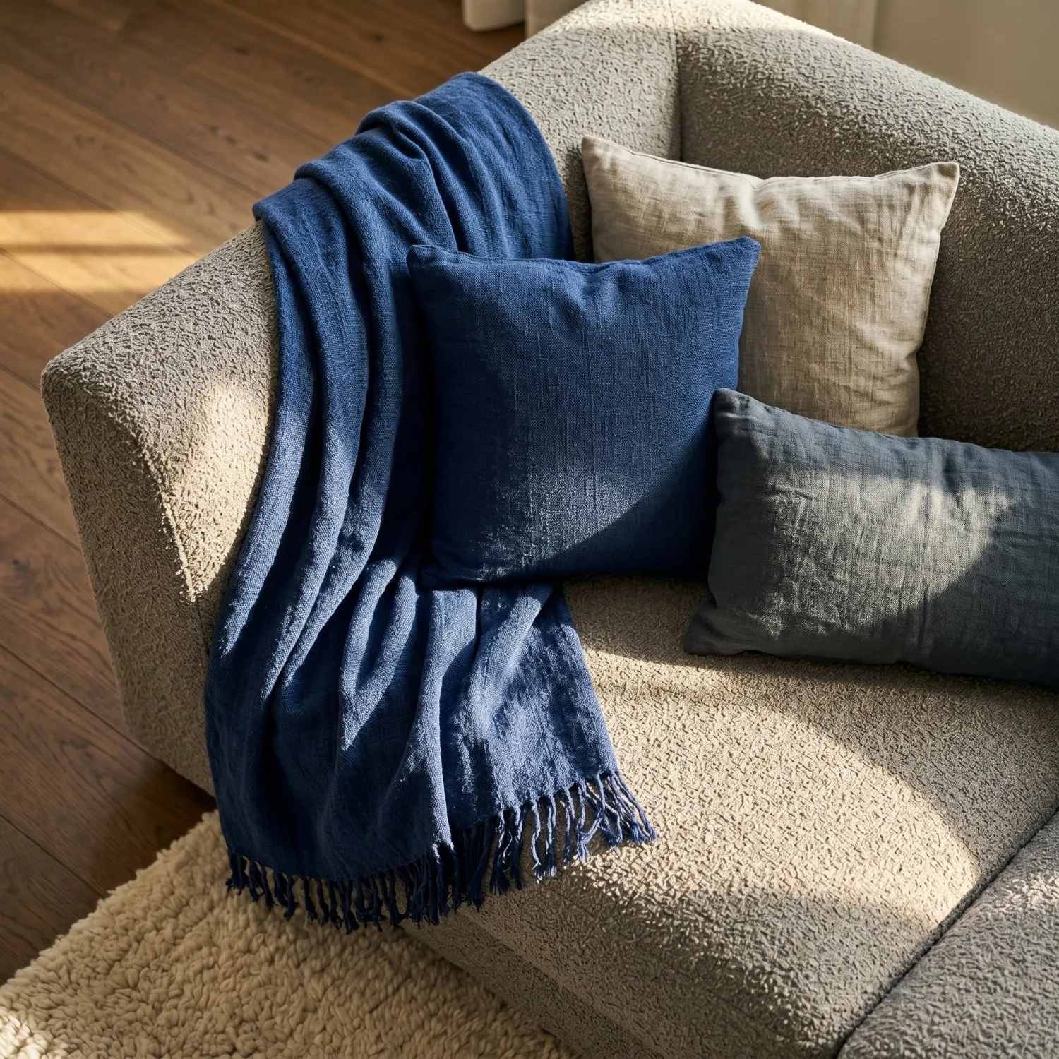 Federa - Veya cotton cushion cover (blu navy)