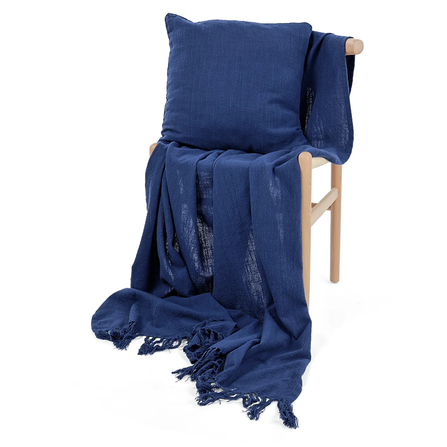Federa - Veya cotton cushion cover (blu navy)