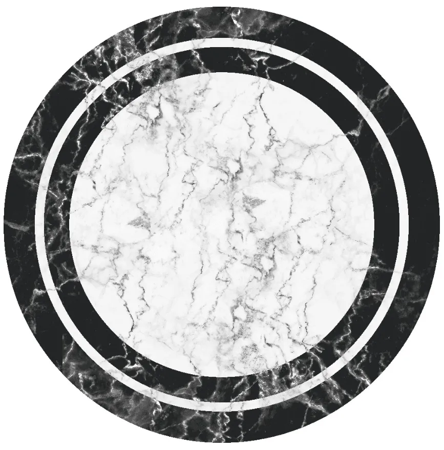 Tappeto rotondo - Amaliada (nero/bianco)