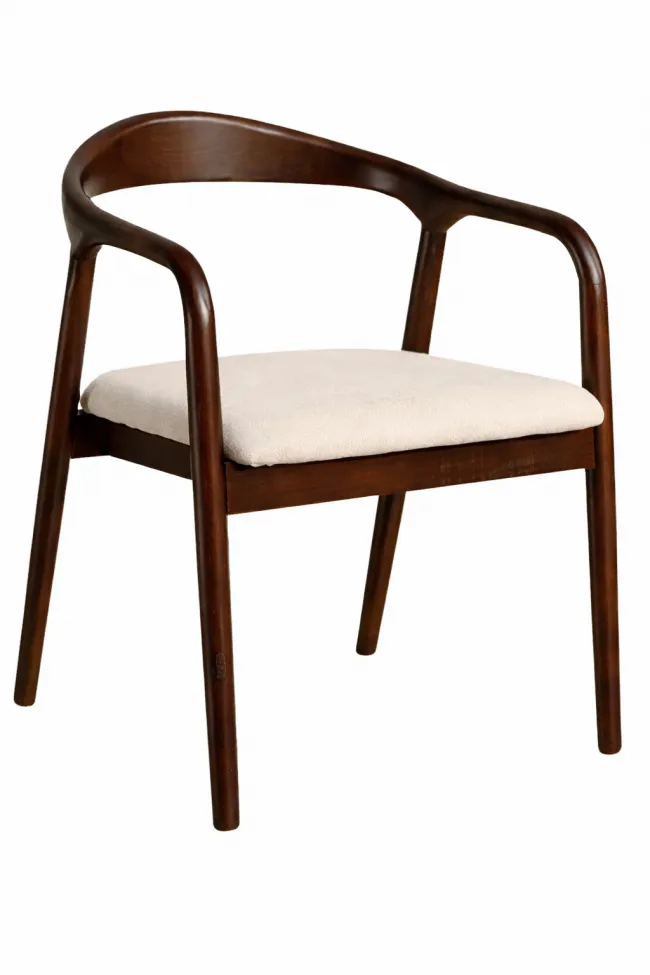 Sedia con braccioli - Aspa (marrone scuro/beige) - 2 pezzi