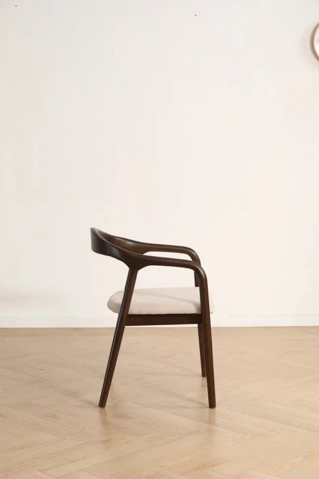 Sedia con braccioli - Aspa (marrone scuro/beige) - 2 pezzi