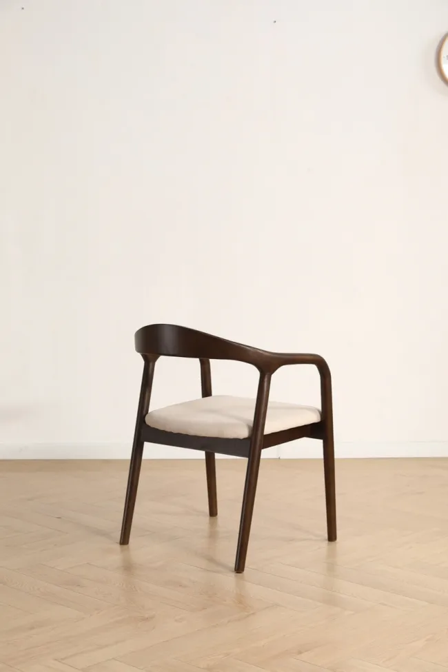 Sedia con braccioli - Aspa (marrone scuro/beige) - 2 pezzi