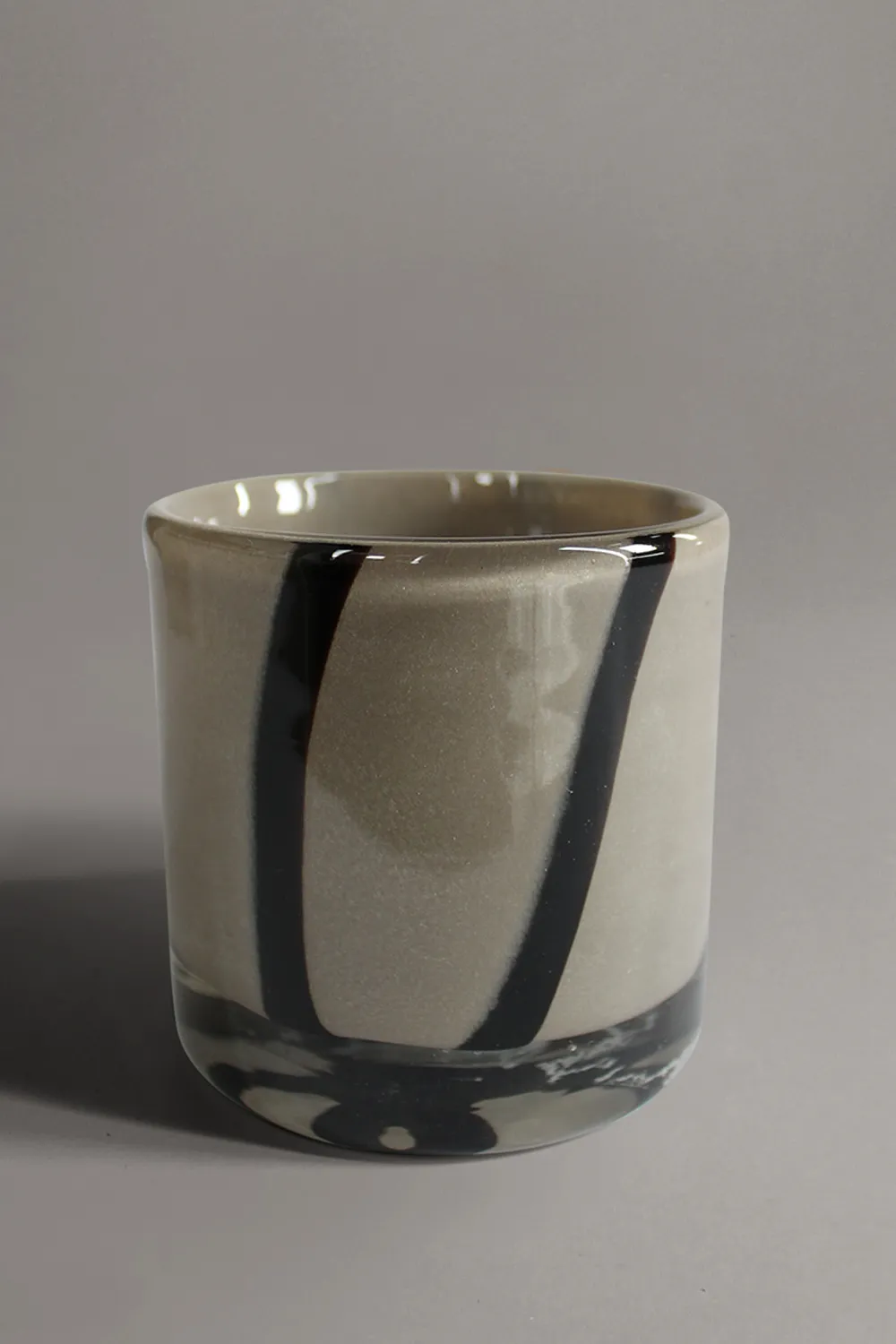 Porta candele S - Zuri (grigio/nero)