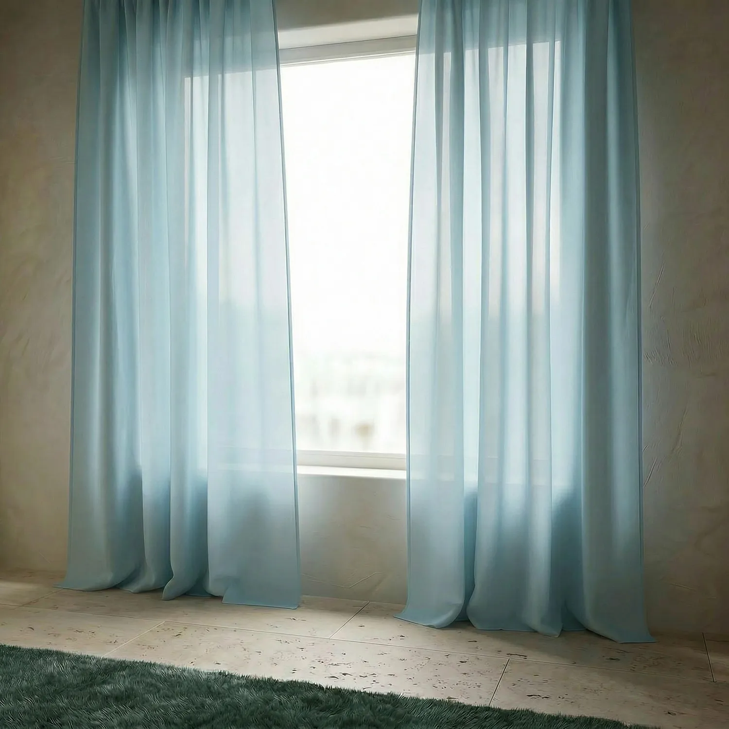Tende Set da 2 - Tenda misto lino Lumira (azzurro)