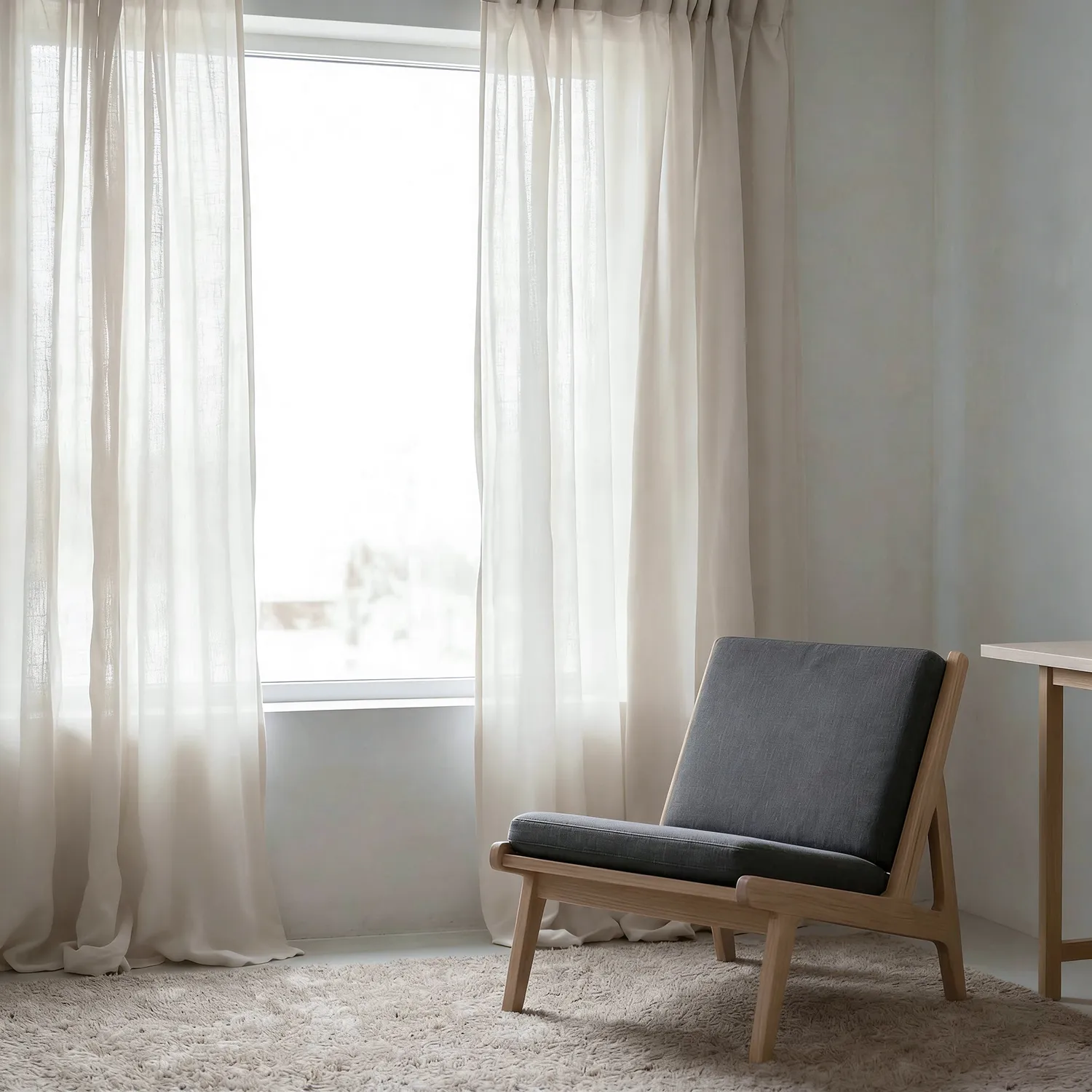 Tende Set da 2 - Tenda misto lino Lumira (bianco)
