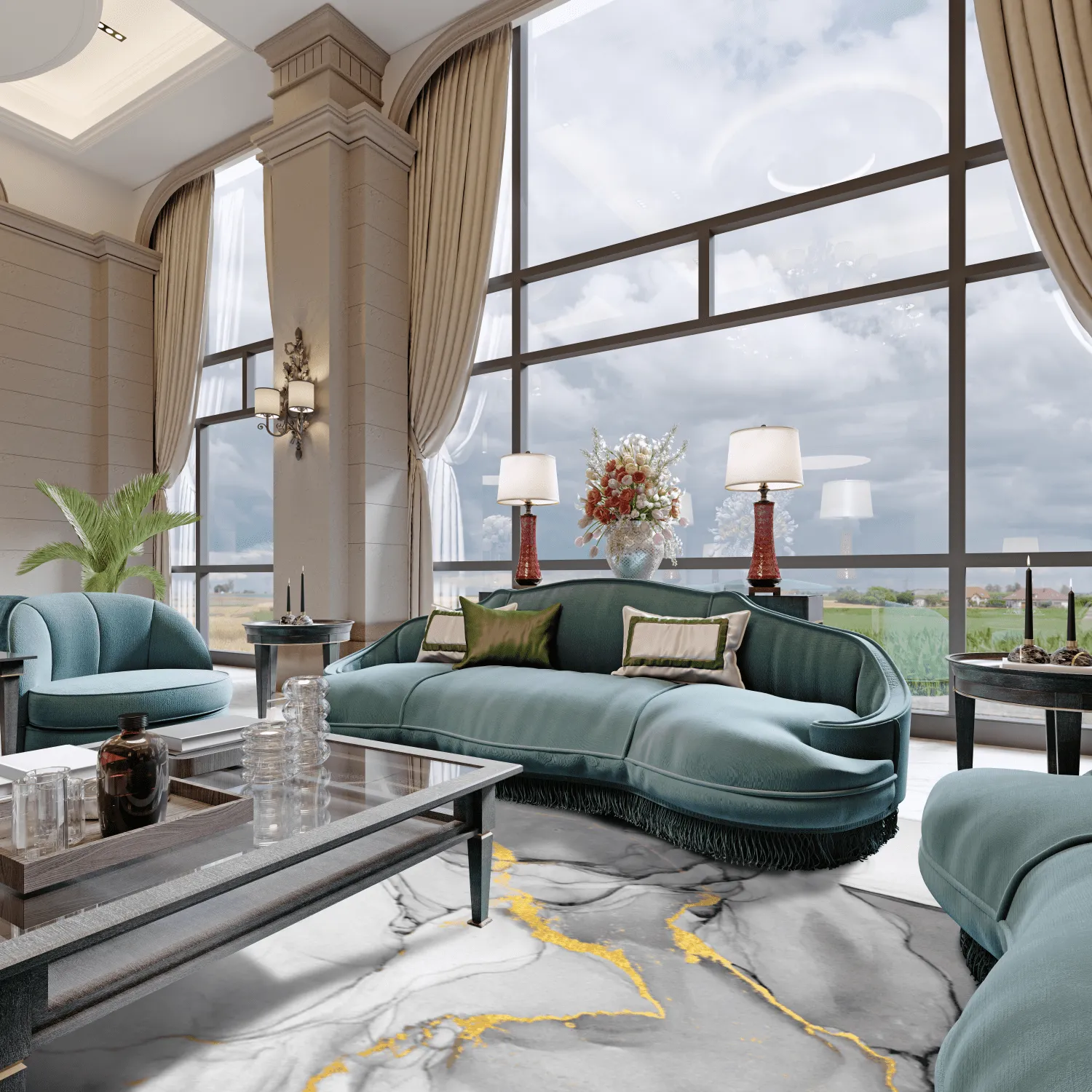 Tappeto Wilton - Manilva (grigio/bianco/oro)