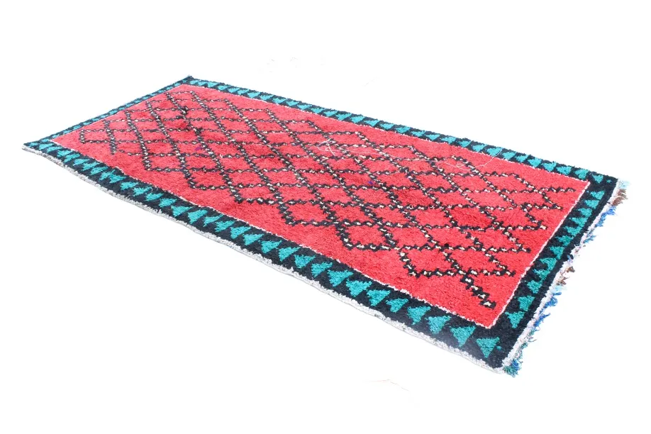 Tappeto Berberi Dal Marocco Boucherouite 370 x 170 cm
