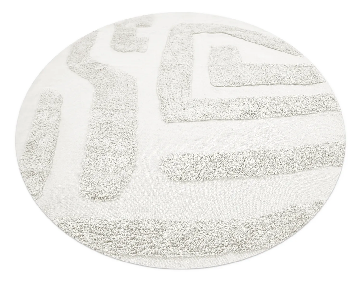 Tappeti rotondi - Alexa Natural Cotton Shaggy (offwhite)