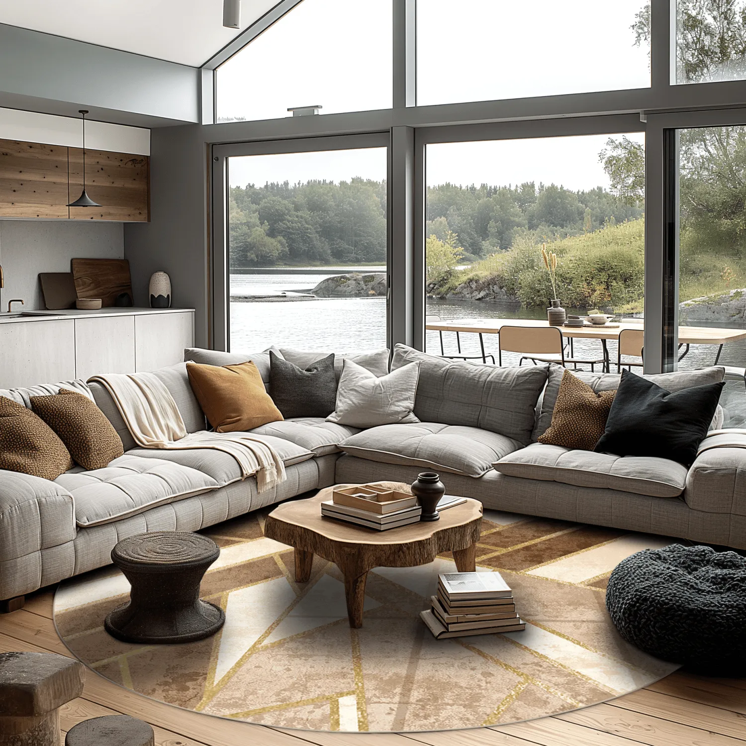 Tappeto rotondo - Amasra (beige)