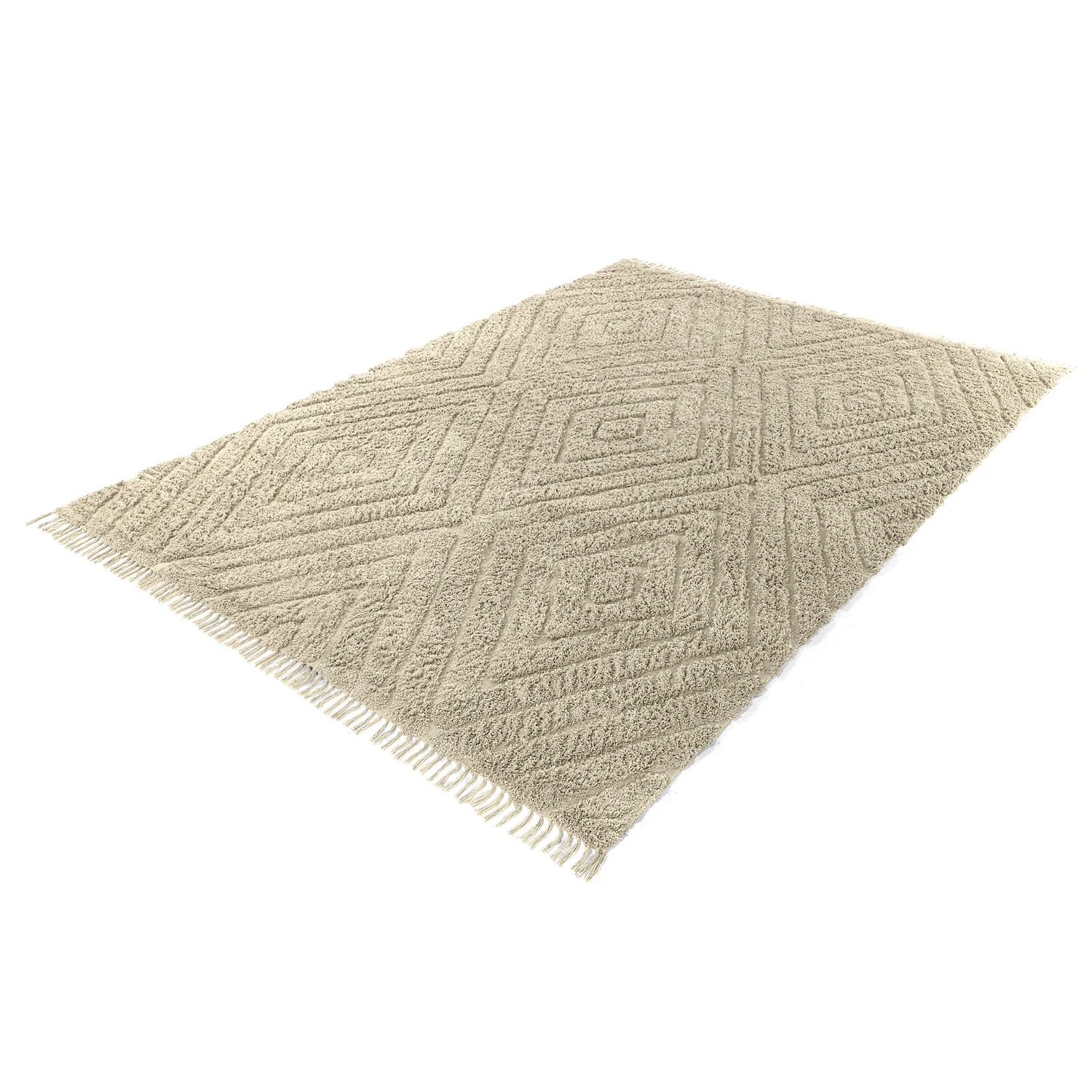 Tappeto A Pelo Lungo - Amberley Natural Cotton Shaggy (beige)