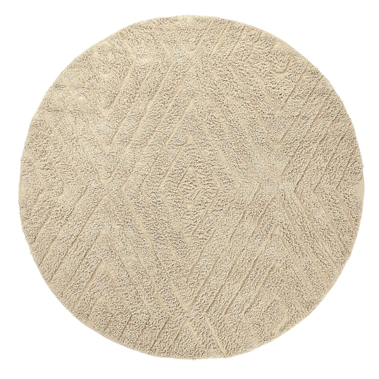 Tappeti rotondi - Amberley Natural Cotton Shaggy (beige)