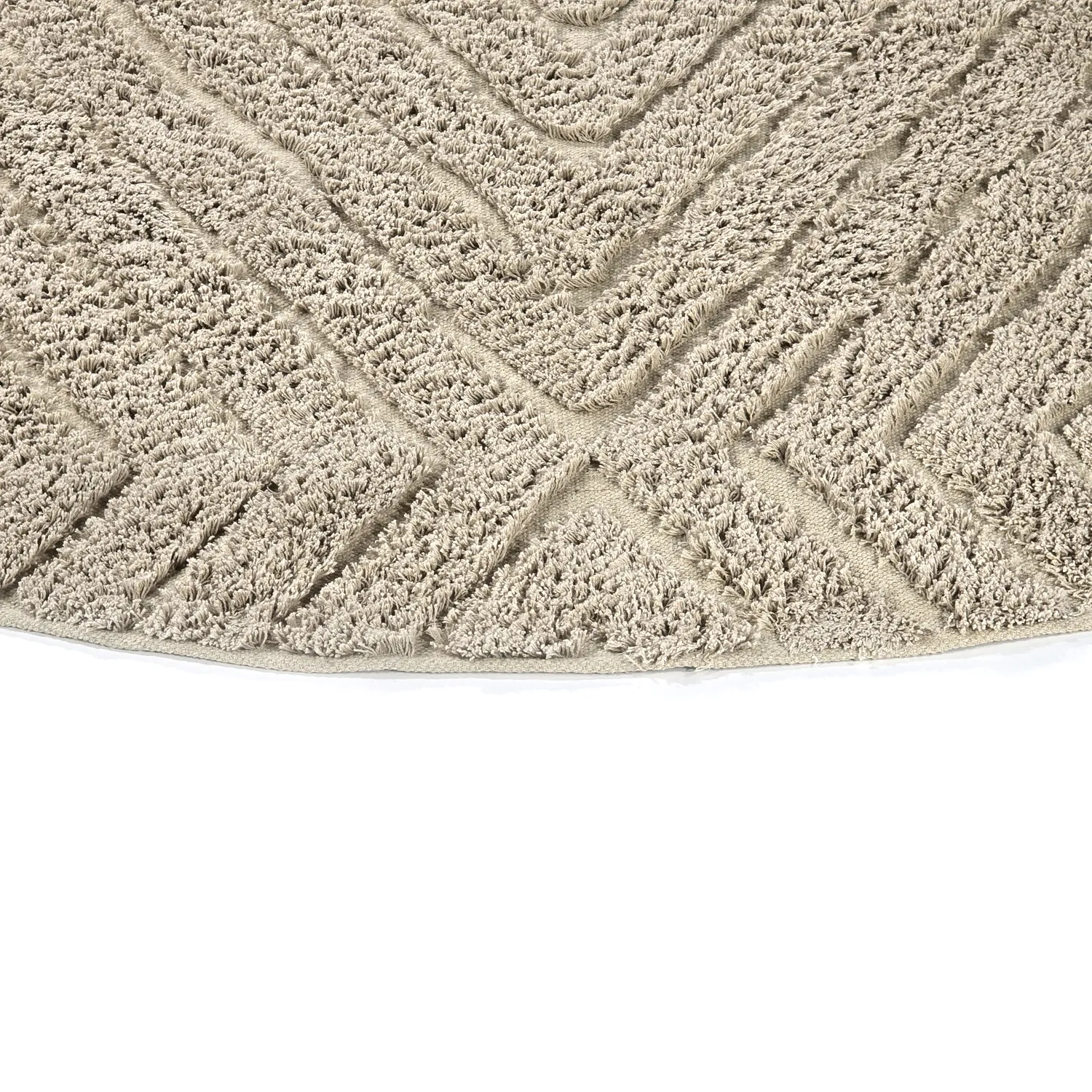 Tappeti rotondi - Amberley Natural Cotton Shaggy (beige)