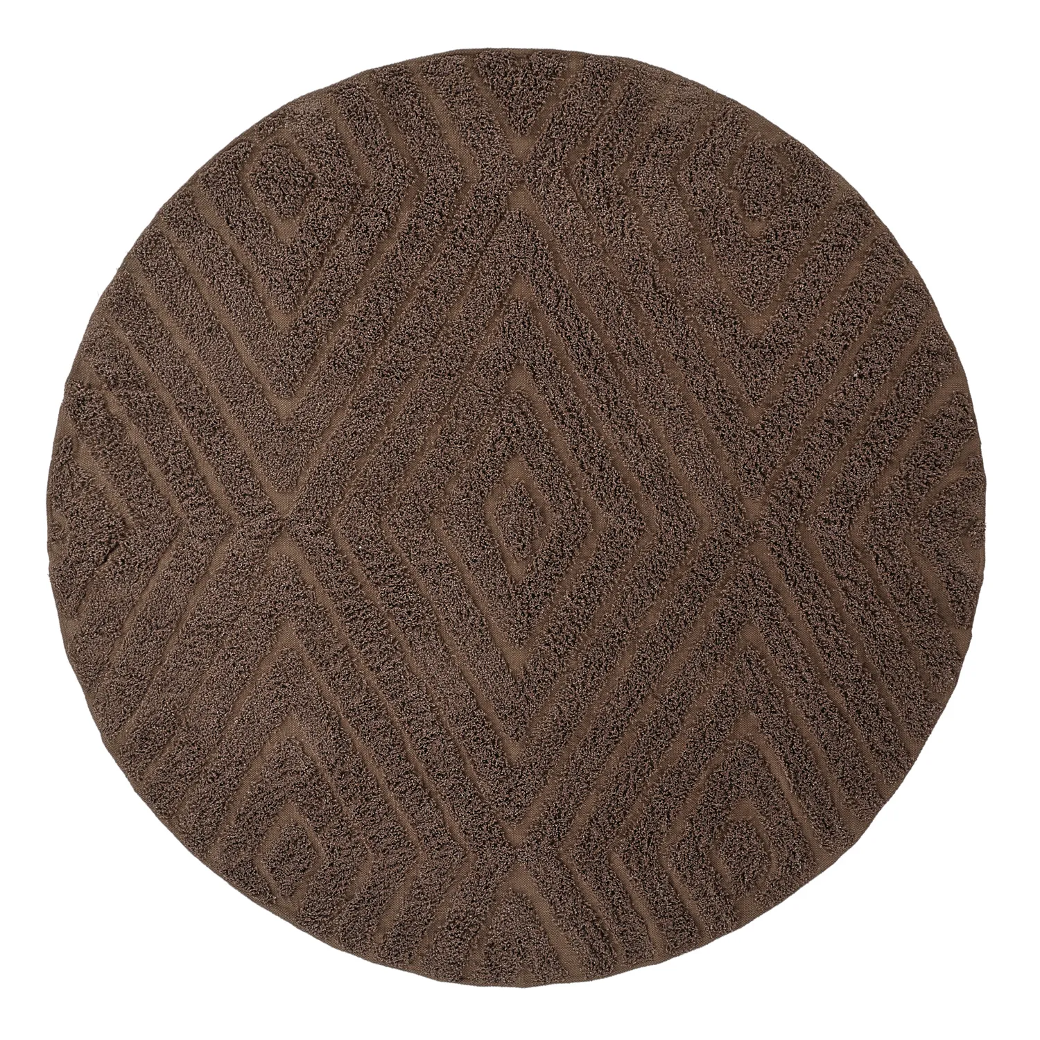 Tappeti rotondi - Amberley Natural Cotton Shaggy (marrone)