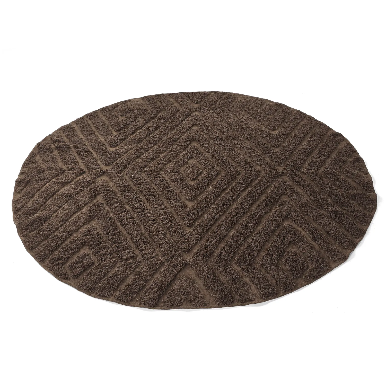 Tappeti rotondi - Amberley Natural Cotton Shaggy (marrone)
