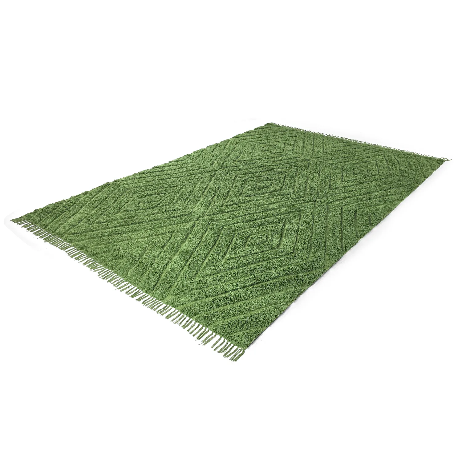 Tappeto A Pelo Lungo - Amberley Natural Cotton Shaggy (verde)