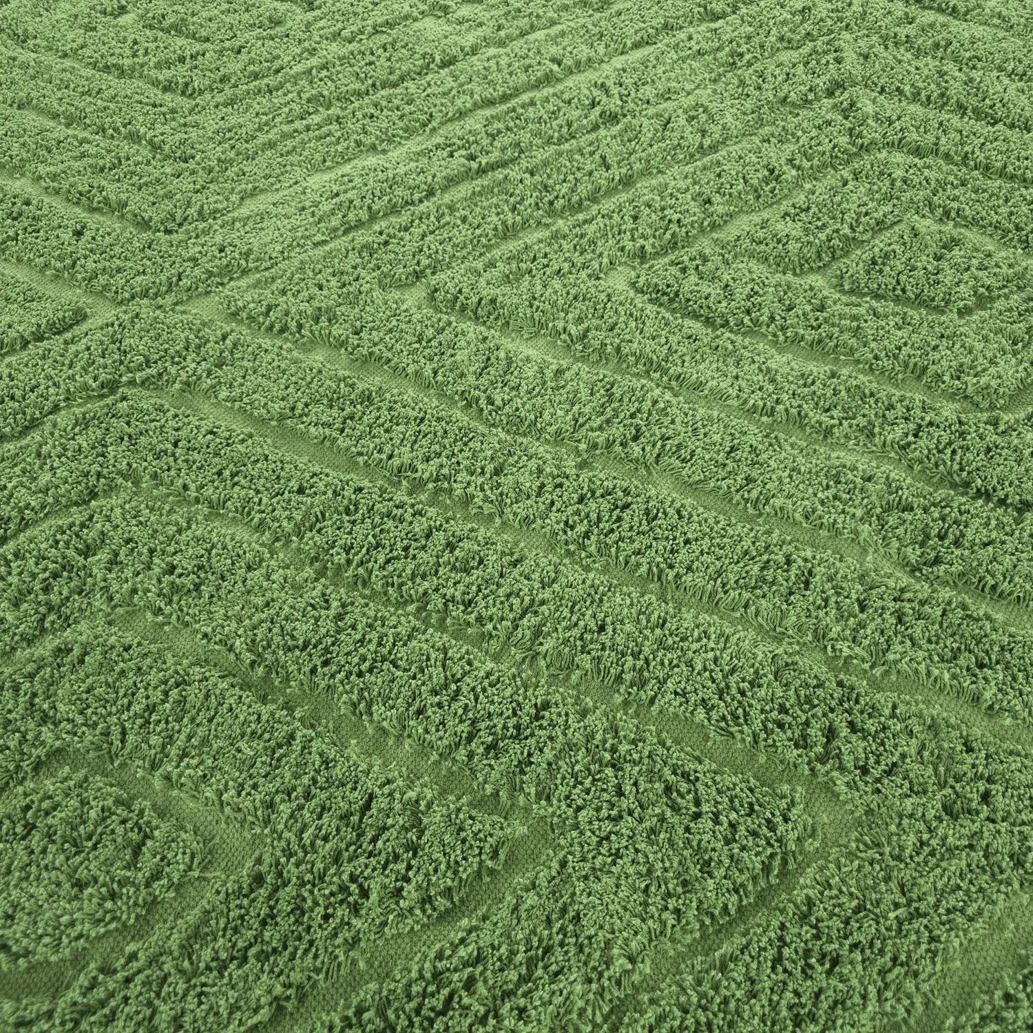 Tappeto A Pelo Lungo - Amberley Natural Cotton Shaggy (verde)