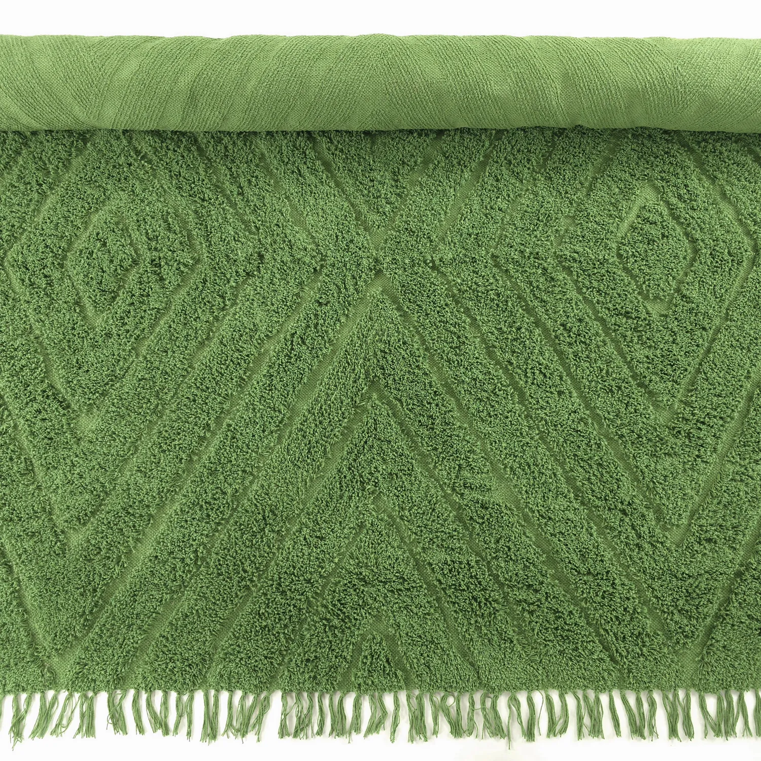 Tappeto A Pelo Lungo - Amberley Natural Cotton Shaggy (verde)