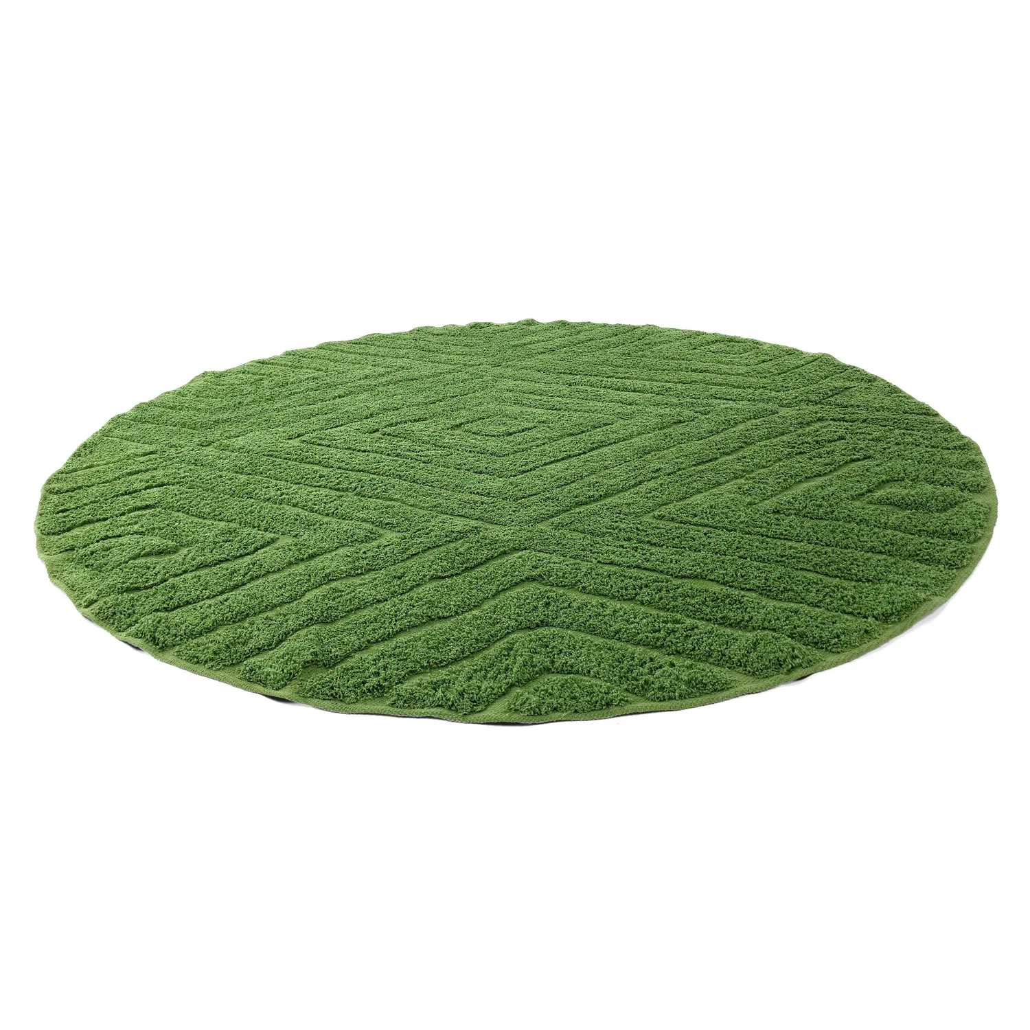 Tappeti rotondi - Amberley Natural Cotton Shaggy (verde)