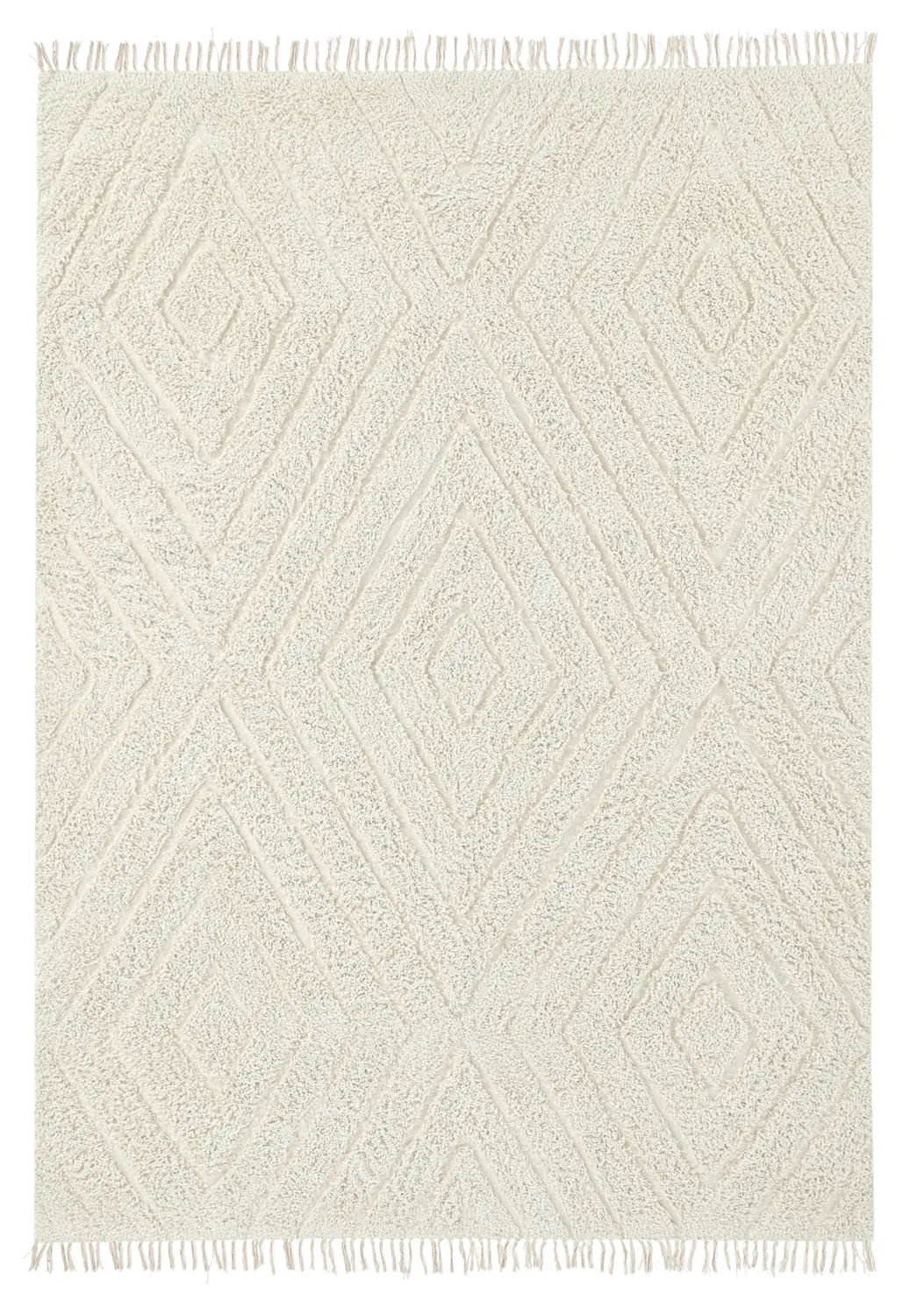 Tappeto A Pelo Lungo - Amberley Natural Cotton Shaggy (bianco)