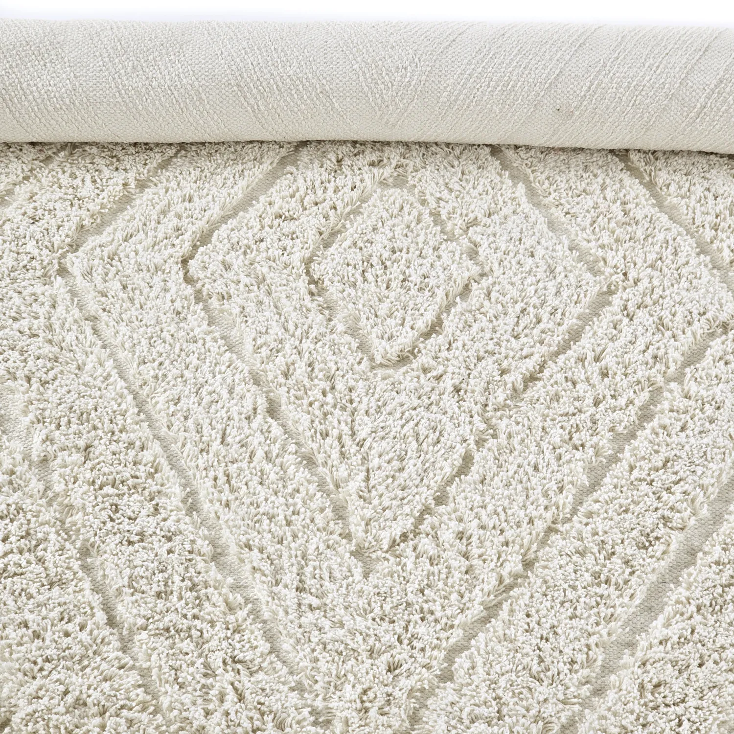 Tappeto A Pelo Lungo - Amberley Natural Cotton Shaggy (bianco)