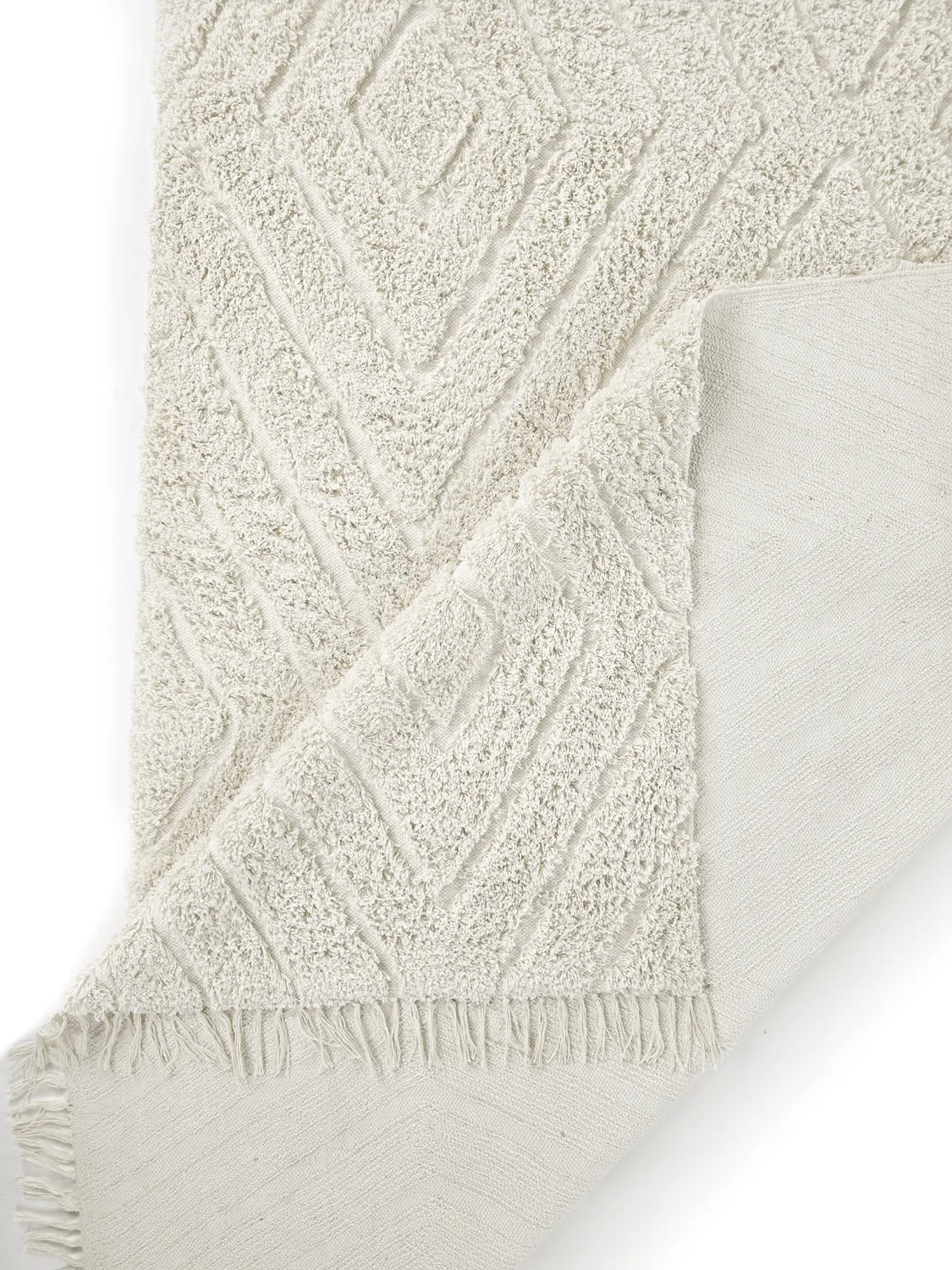 Tappeto A Pelo Lungo - Amberley Natural Cotton Shaggy (bianco)
