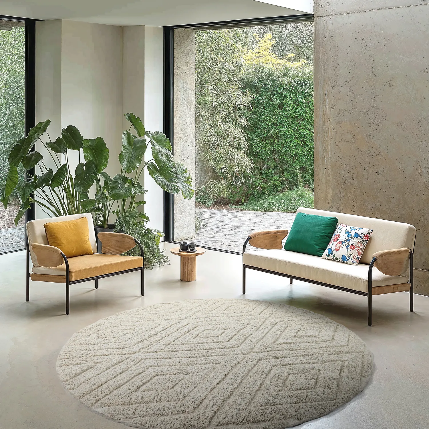 Tappeti rotondi - Amberley Natural Cotton Shaggy (bianco)