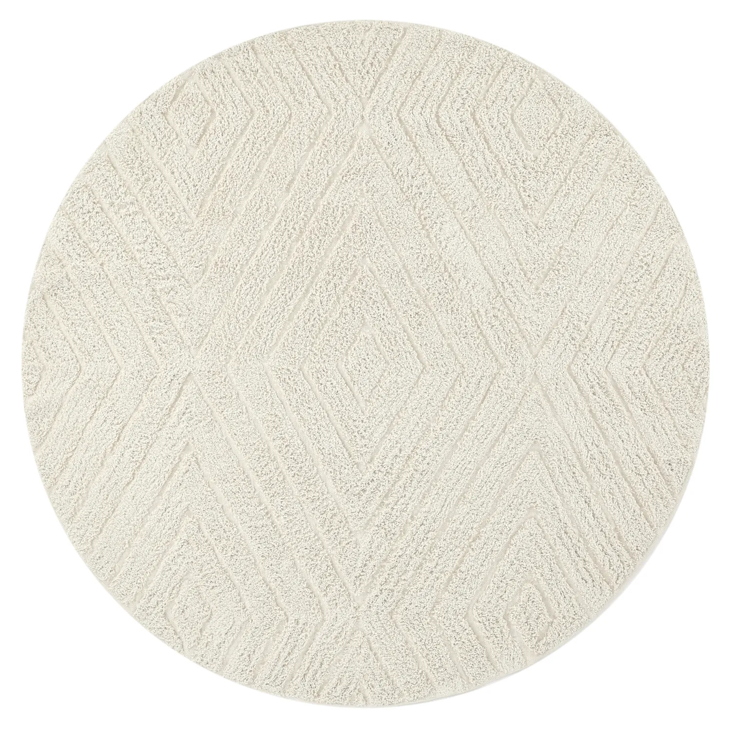 Tappeti rotondi - Amberley Natural Cotton Shaggy (bianco)