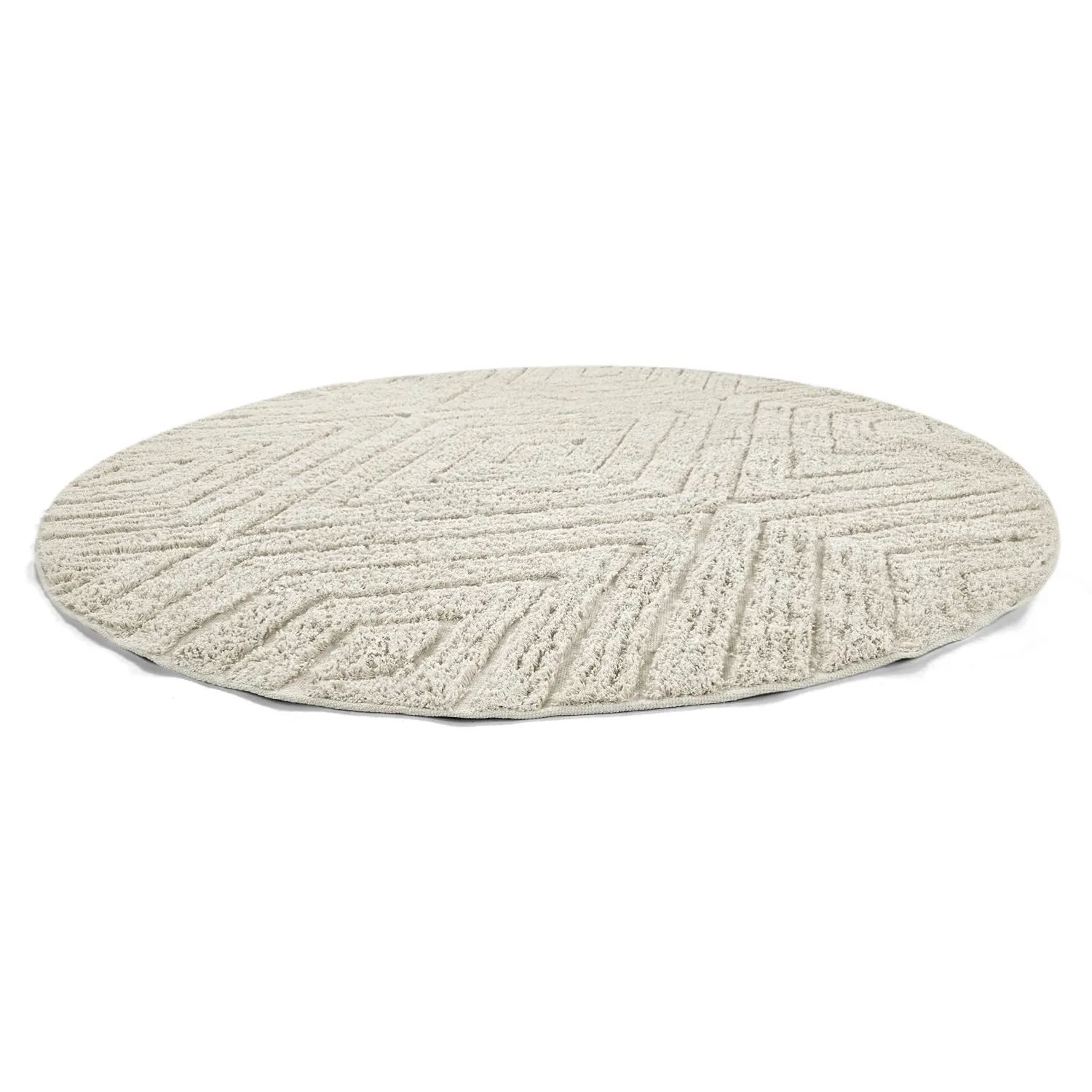 Tappeti rotondi - Amberley Natural Cotton Shaggy (bianco)