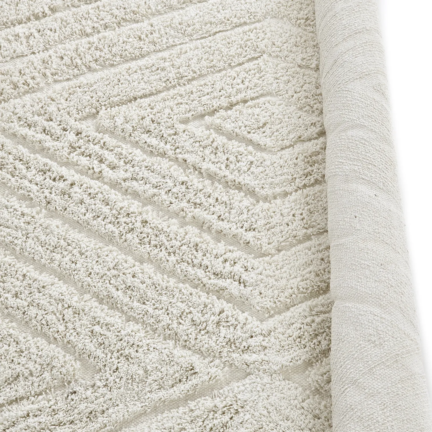 Tappeti rotondi - Amberley Natural Cotton Shaggy (bianco)