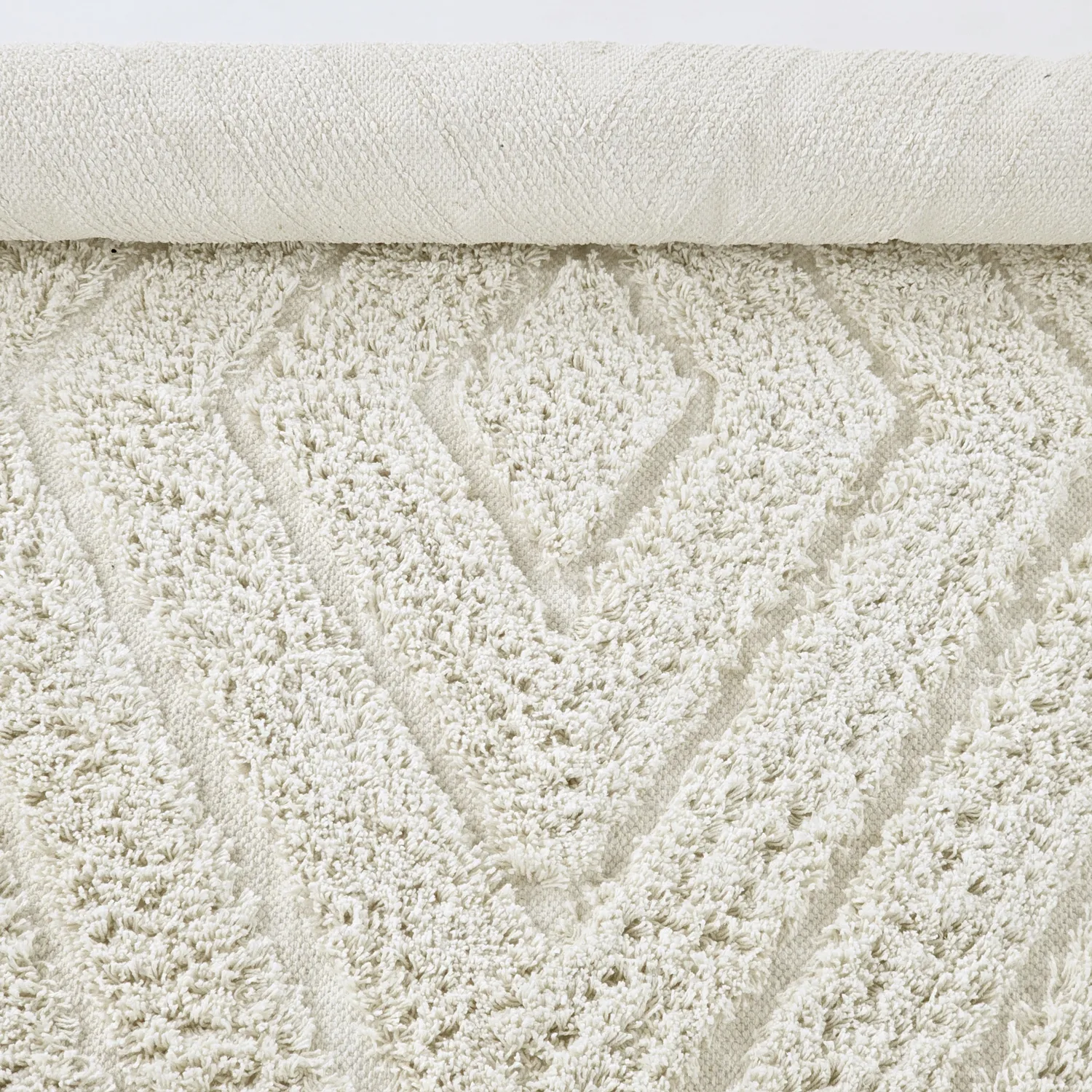 Tappeti rotondi - Amberley Natural Cotton Shaggy (bianco)