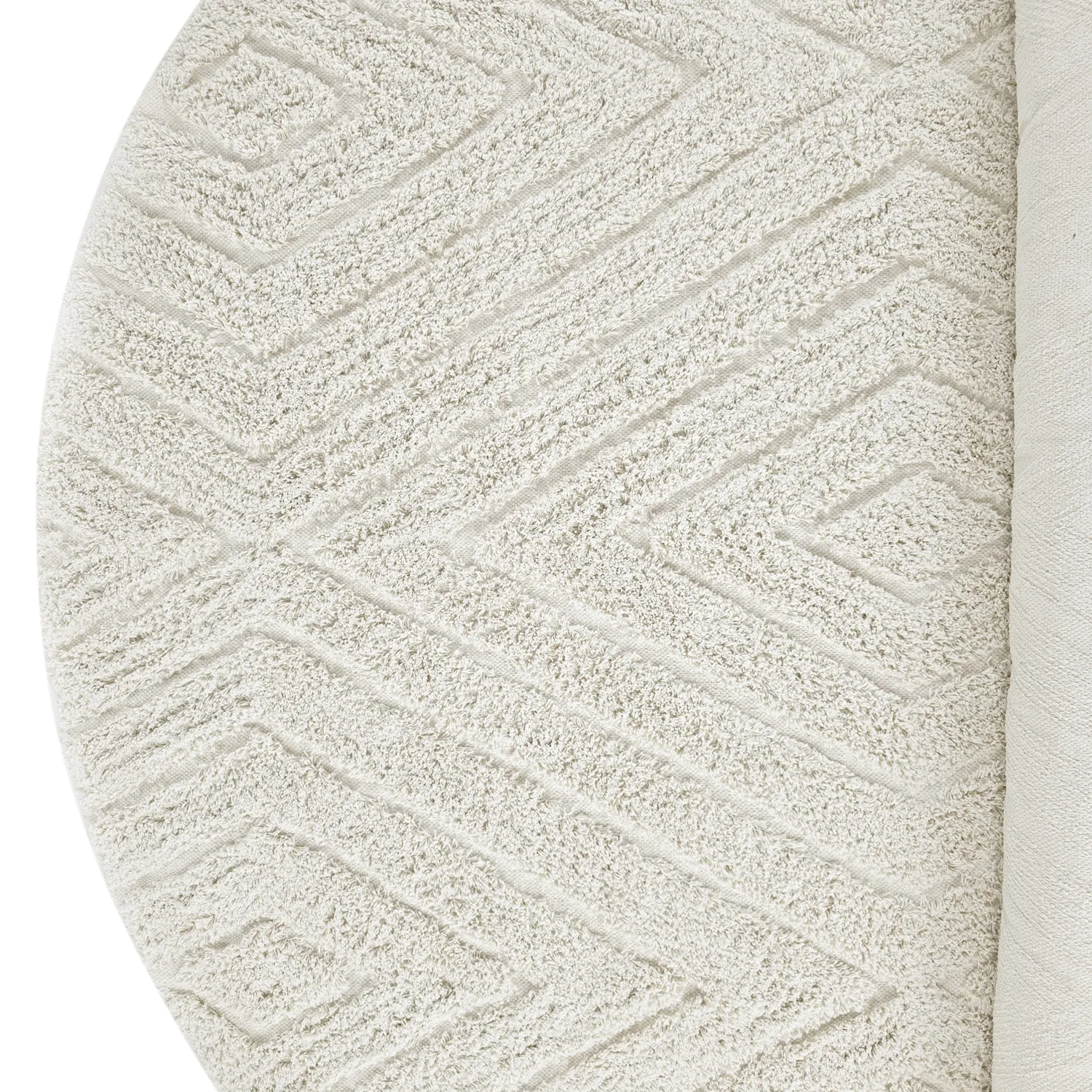 Tappeti rotondi - Amberley Natural Cotton Shaggy (bianco)