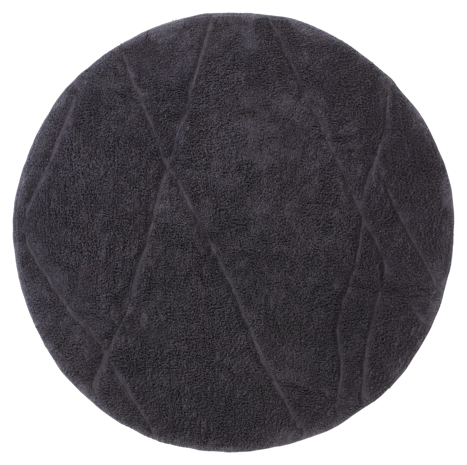 Tappeti rotondi - Andrea Natural Cotton Shaggy (nero)