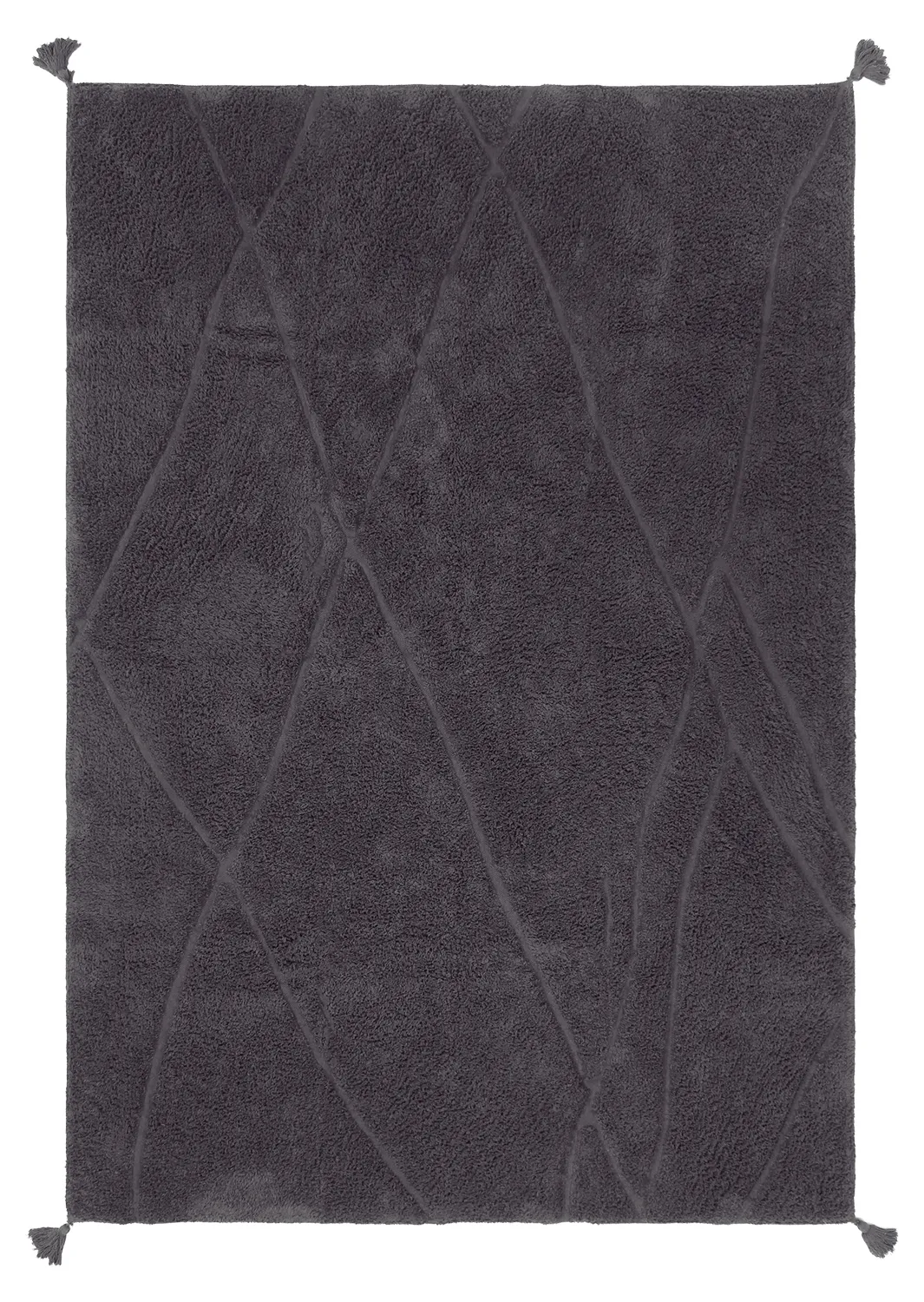Tappeto A Pelo Lungo - Andrea Natural Cotton Shaggy (nero)