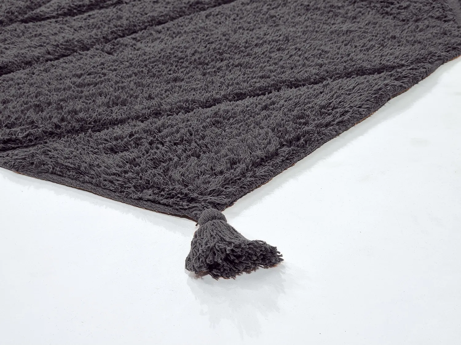 Tappeto A Pelo Lungo - Andrea Natural Cotton Shaggy (nero)