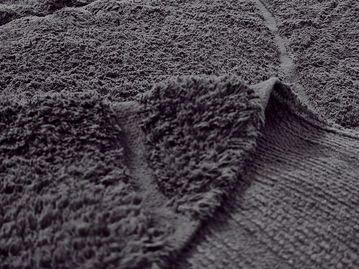 Tappeto A Pelo Lungo - Andrea Natural Cotton Shaggy (nero)