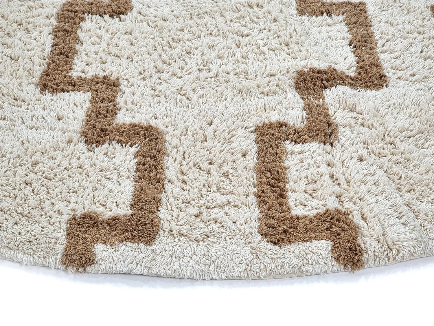 Tappeti rotondi - Arlon Natural Cotton Shaggy (beige)