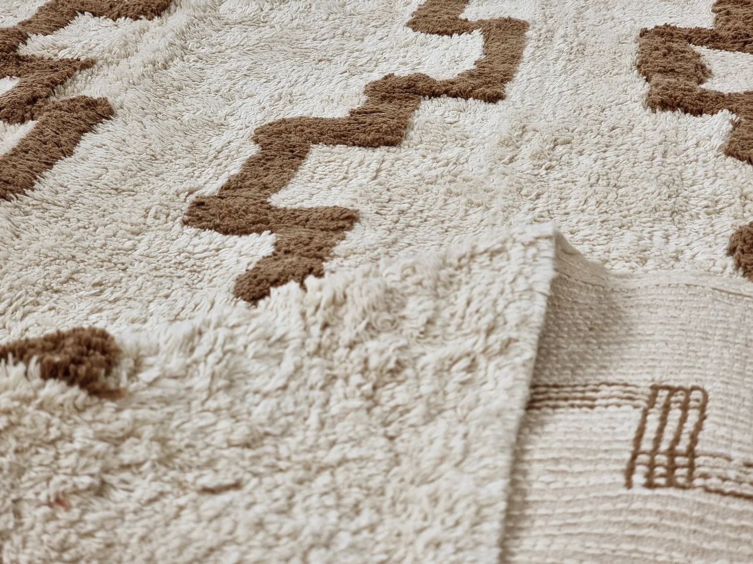 Tappeti rotondi - Arlon Natural Cotton Shaggy (beige)