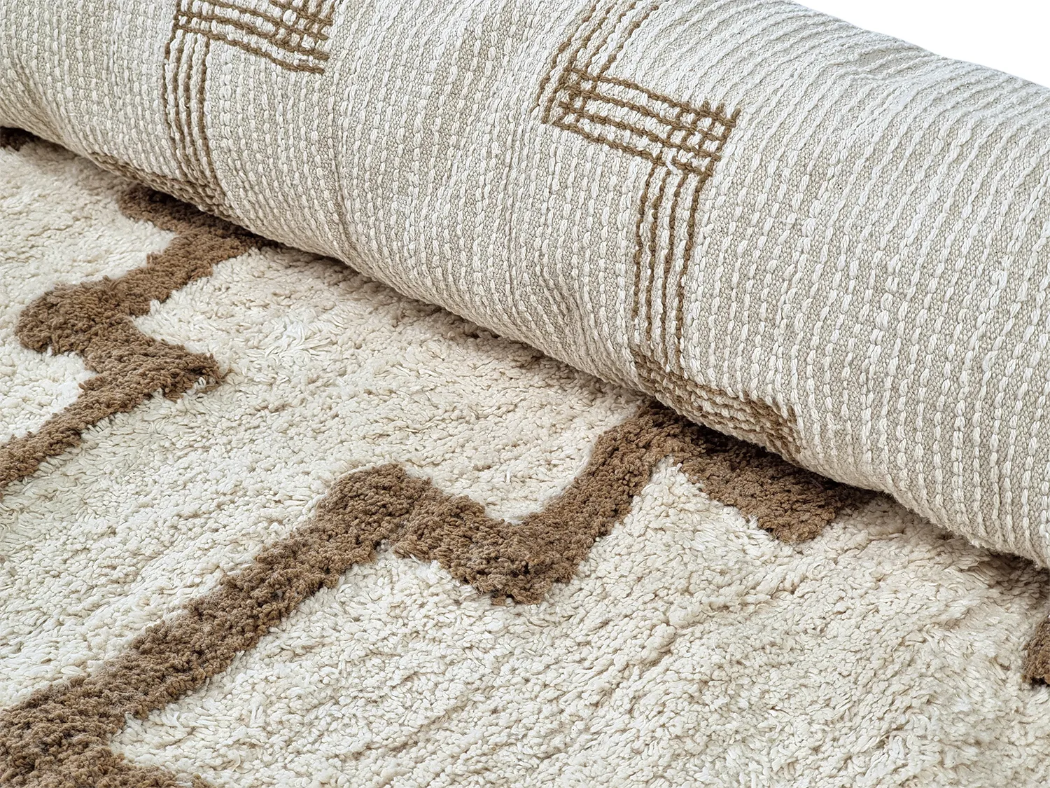 Tappeti rotondi - Arlon Natural Cotton Shaggy (beige)